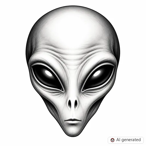 Alien tattoo design in Black & Grey style