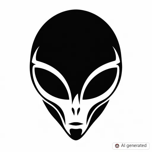 Alien tattoo design in Blackwork style