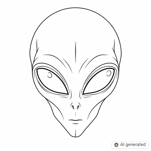 Alien tattoo design in Fine-Line style