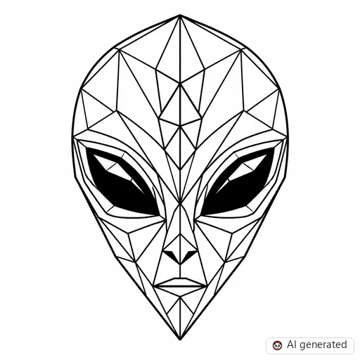 Alien tattoo design in Geometric style