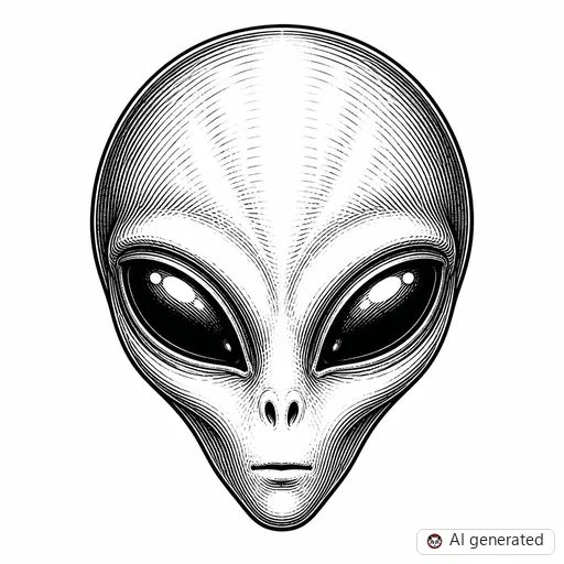 Alien tattoo design in Illustrative style