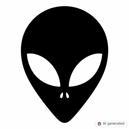 Alien-Tattoo-Entwurf im Stil Negative Space