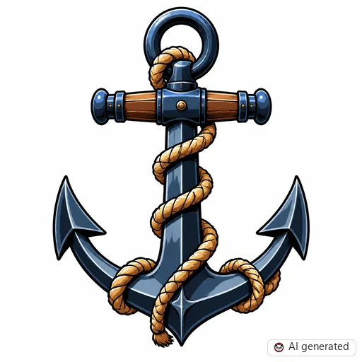 Anker-Tattoo-Entwurf im Stil Anime