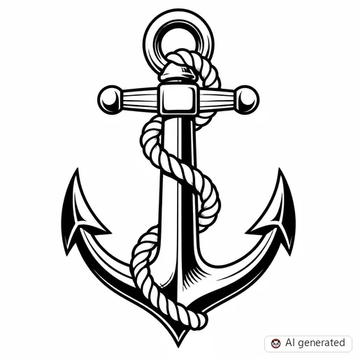 Anchor tattoo design in Traditional style