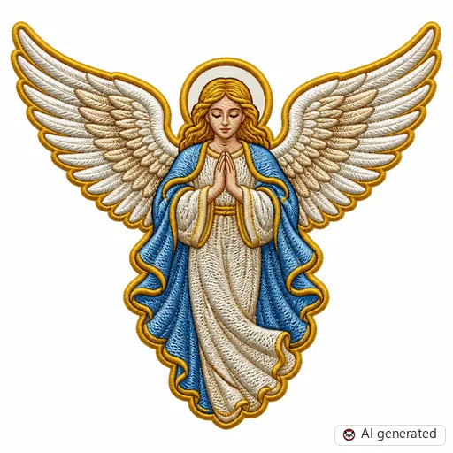 Diseño de tatuaje de Ángel en estilo Bordado