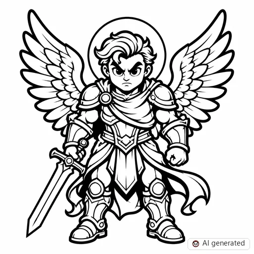 Archangel tattoo design in New School style