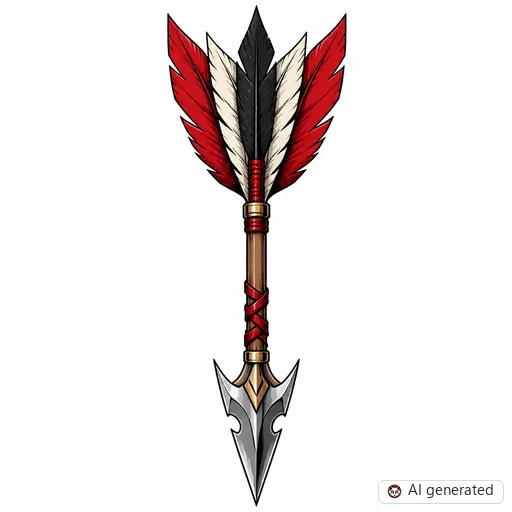 Pfeil-Tattoo-Entwurf im Stil Anime