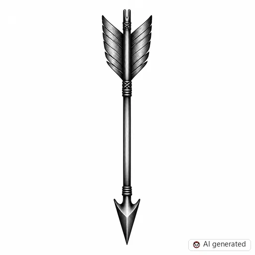 Arrow tattoo design in Black & Grey style