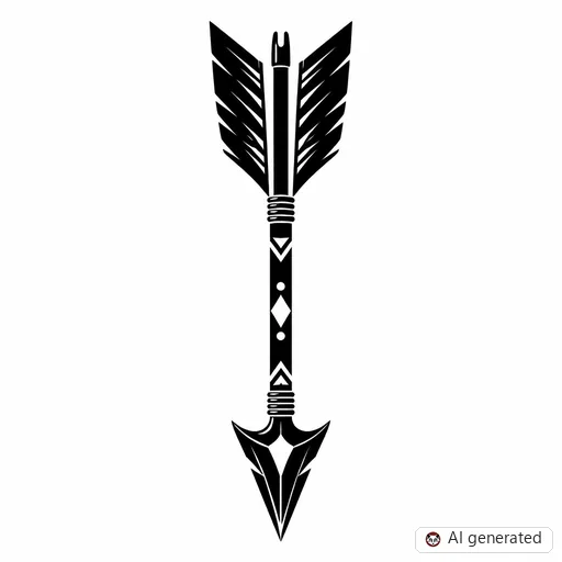 Arrow tattoo design in Blackwork style