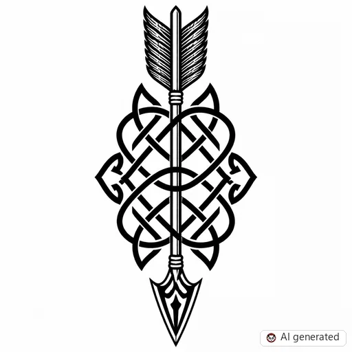 Disegno di tatuaggio Freccia in stile Celtico