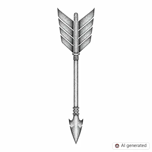 Arrow tattoo design in Dotwork style