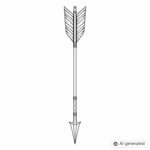 Arrow tattoo design in Fine-Line style