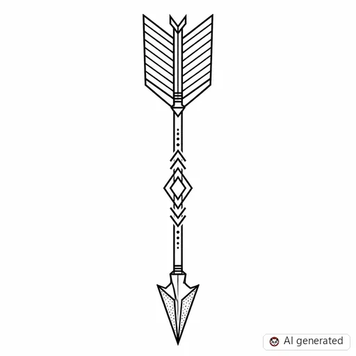 Arrow tattoo design in Geometric style