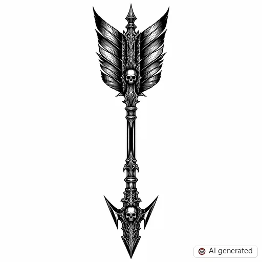 Disegno di tatuaggio Freccia in stile Gothic