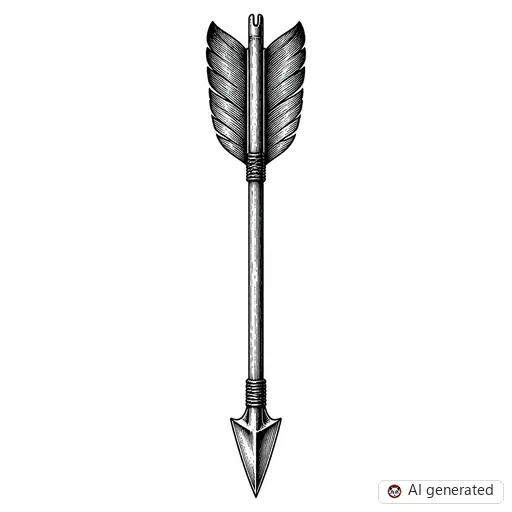 Arrow tattoo design in Illustrative style
