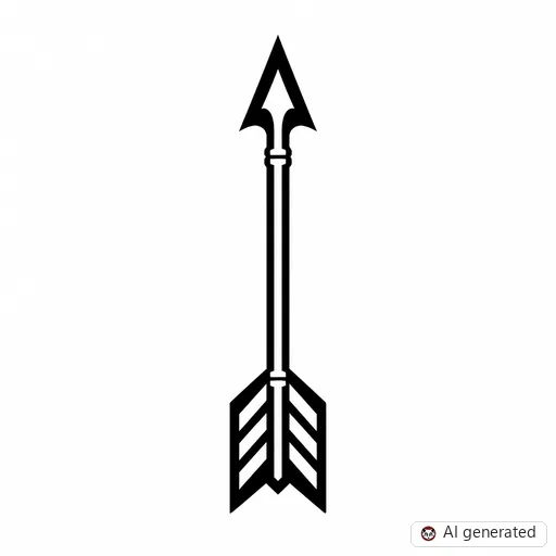 Pfeil-Tattoo-Entwurf im Stil Negative Space