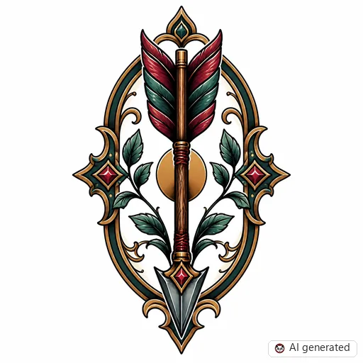 Pfeil-Tattoo-Entwurf im Stil Neo-Traditional