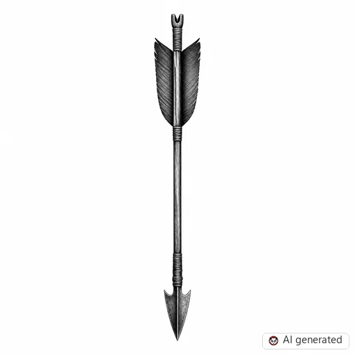 Arrow tattoo design in Realism style