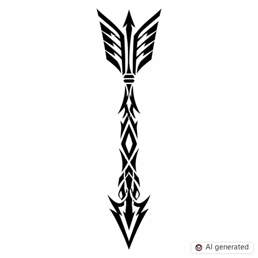 Arrow tattoo design in Tribal style