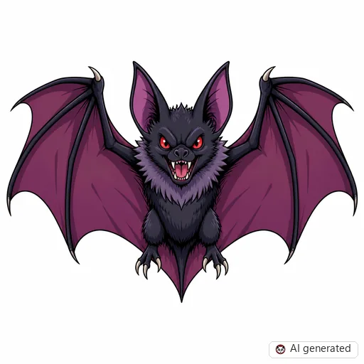 Fledermaus-Tattoo-Entwurf im Stil Anime