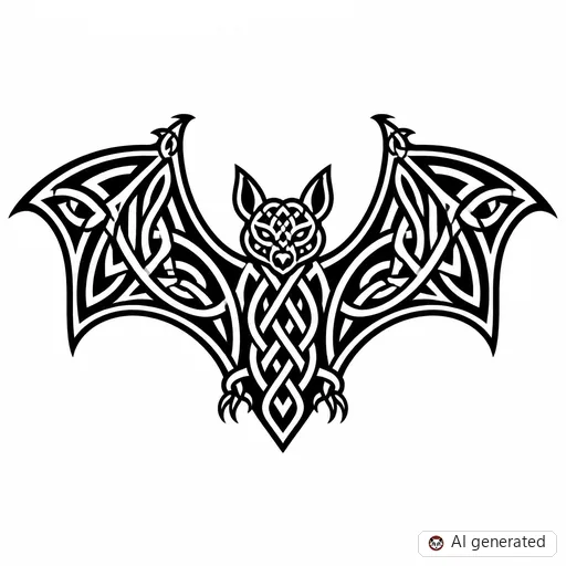 Disegno di tatuaggio Pipistrello in stile Celtico