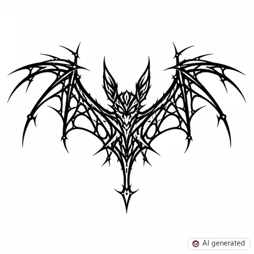 Bat tattoo design in Cybersigilism style