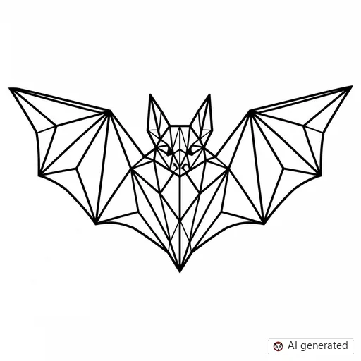 Bat tattoo design in Geometric style