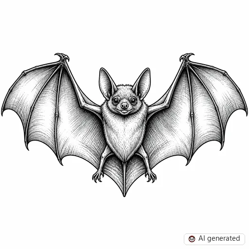 Bat tattoo design in Illustrative style
