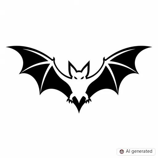 Fledermaus-Tattoo-Entwurf im Stil Negative Space