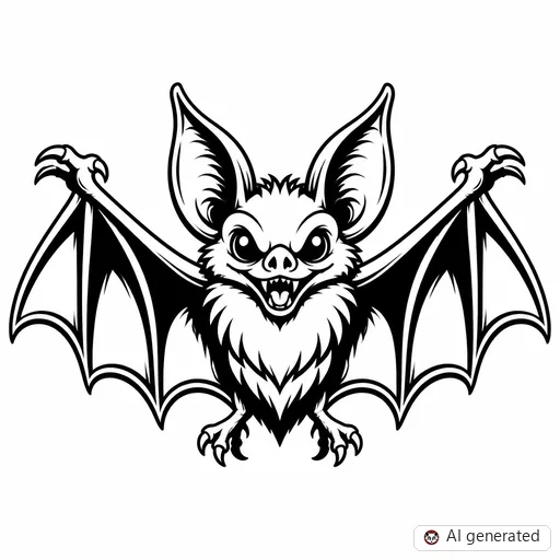 Bat tattoo design in New School style