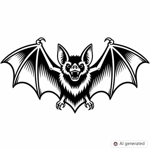 Bat tattoo design in Traditional style