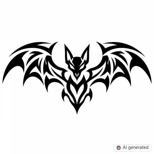 Bat tattoo design in Tribal style