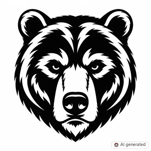 Bear tattoo design in Blackwork style