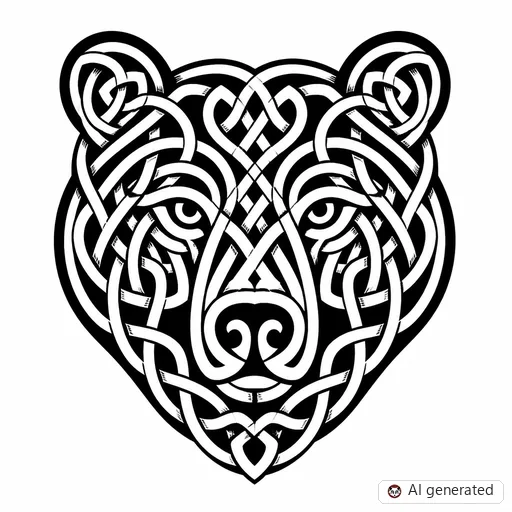 Disegno di tatuaggio Orso in stile Celtico