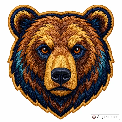 Diseño de tatuaje de Oso en estilo Bordado