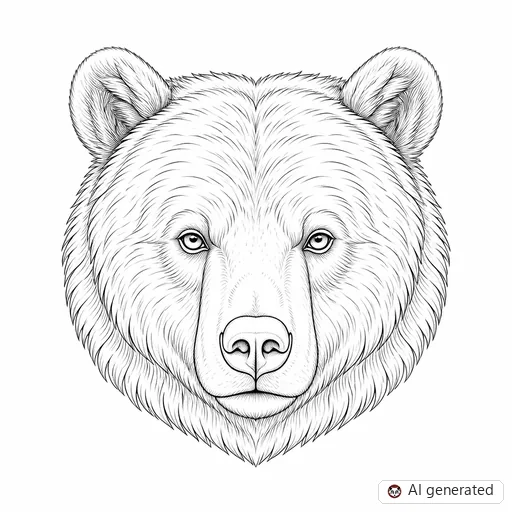 Bear tattoo design in Fine-Line style