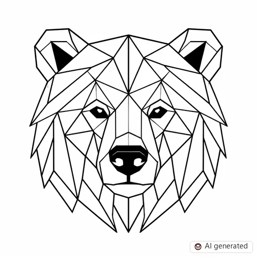 Bear tattoo design in Geometric style