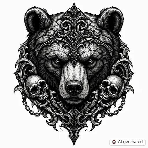 Disegno di tatuaggio Orso in stile Gothic