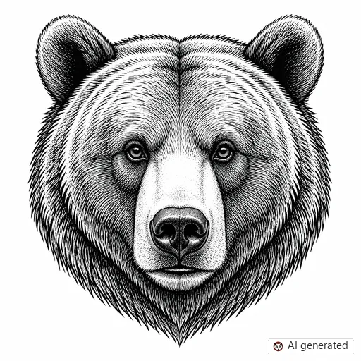 Bear tattoo design in Illustrative style