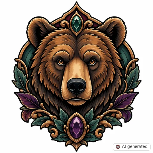 Bär-Tattoo-Entwurf im Stil Neo-Traditional