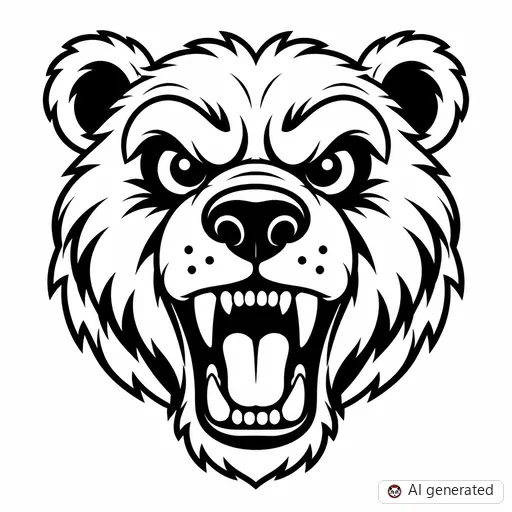 Bear tattoo design in New School style