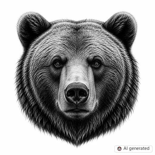 Bear tattoo design in Realism style