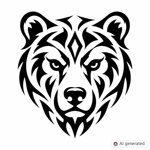 Bear tattoo design in Tribal style
