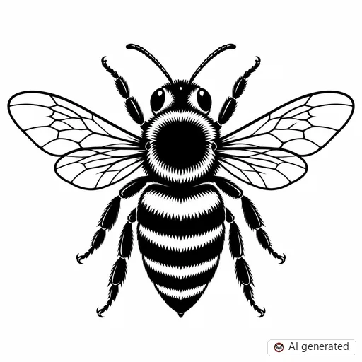 Bee tattoo design in Blackwork style