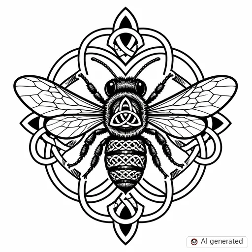 Disegno di tatuaggio Ape in stile Celtico