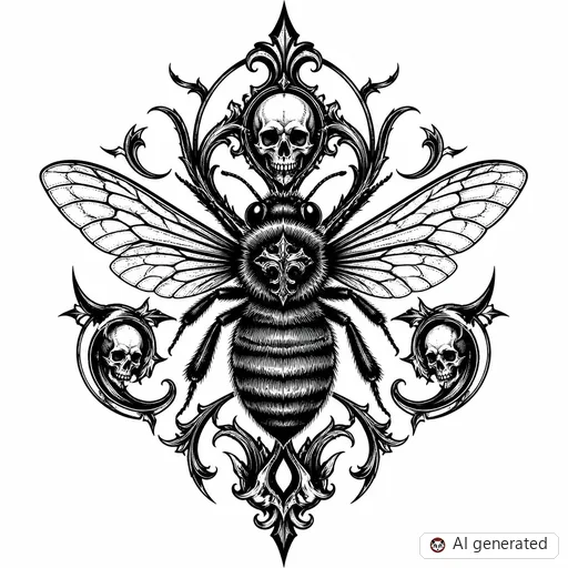 Disegno di tatuaggio Ape in stile Gothic