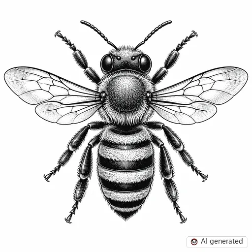 Bee tattoo design in Illustrative style