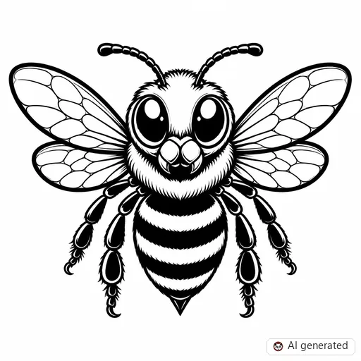 Bee tattoo design in New School style