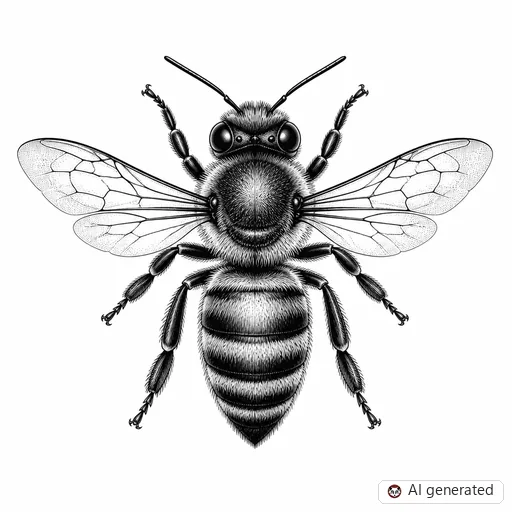 Bee tattoo design in Realism style