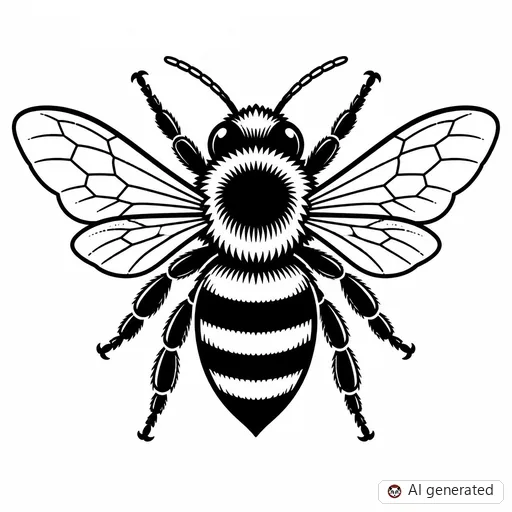 Bee tattoo design in Traditional style